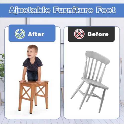 DSLSQD 12 Stück Verstellbare Möbelfüße Stellfüße Nivellierfuß Schraubfüße Stellfüße M8x20mm Verstellbare Füße Tischgleiter Tischbein Verlängerung Verstellschraube,für Möbel Stuhl Tisch Schrankbeine