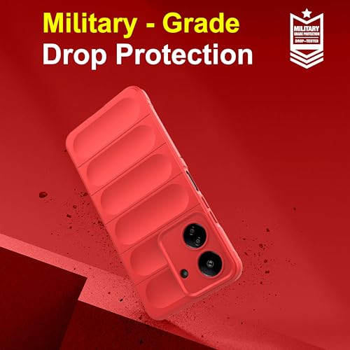 Image of amazon basics Back Case Cover for Mi Redmi 13C 4G | Compatible for Mi Redmi 13C 4G Back Case Cover | Liquid Silicon Magic Case for Mi Redmi 13C 4G with Camera Protection | Red