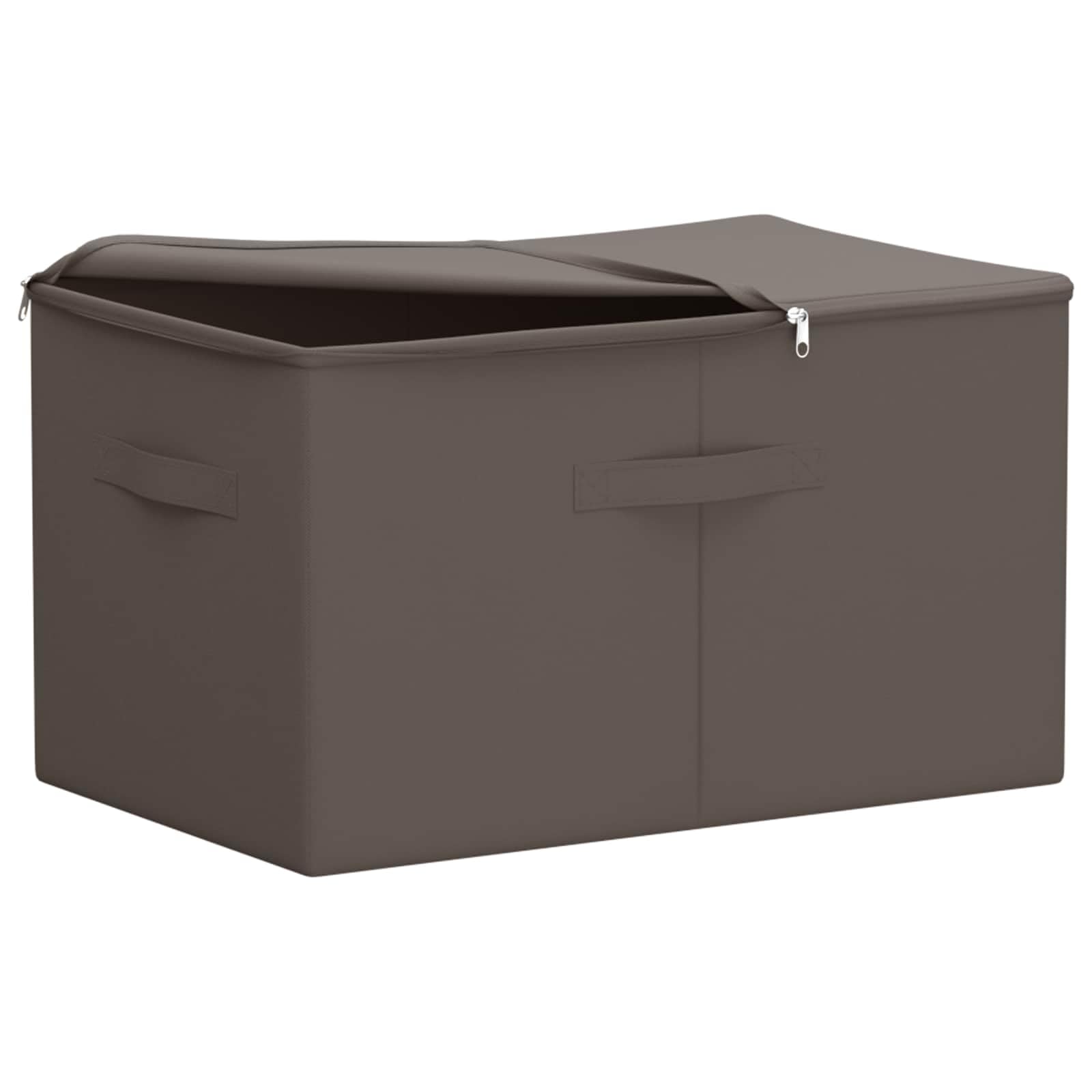 6er Set Aufbewahrungsboxen mit Deckel und Reißverschluss, Faltbare Kleiderbox für Schrank und Unterbett, Stoffbox für Ordnung im Schlafzimmer Anthrazit 55x35x32 cm
