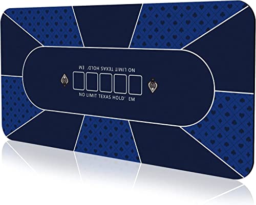 YUZPKRSI Profi Pokermatte 180 x 90cm, Texas Hold'em Pokerteppiche, Deluxe Poker Tischunterlage, Pokertischauflage Blackjack Matte, inkl Tragetasche f&uuml;r echtes Casino-Feeling