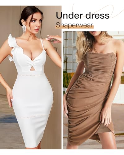 Image of Slip Dress for Women Seamless half slip with non slip strip Shapewear Dress Under Dress Tummy Control Slip Dress