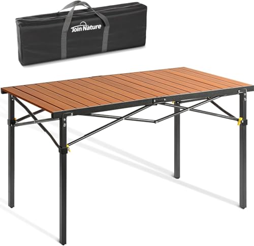 RV Table Ideas: 11 Ways to Replace or Update Your RV Dining Table 20 Large 46.4' Camping Table for 2-6 People - 220lbs Capacity Heavy Duty Foldable Outdoor Table with Aluminum Roll-Up Top & Carry Bag, Portable Picnic Desk for BBQ, Tailgating, Backyard (Natural)