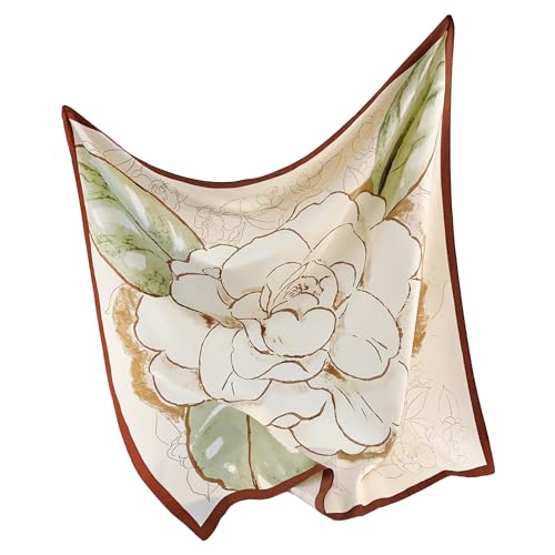 Image of Printed Poly Silken feel Scarf Stole for Women | Stylish, Soft, & Lightweight | Satin Feel Neck Scarf, Hair Scarf, Head Scarf for Women | Square Silk Stole for Handbag