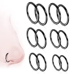 12pcs(6pairs)-Black-6/7/8/9/10/12mm