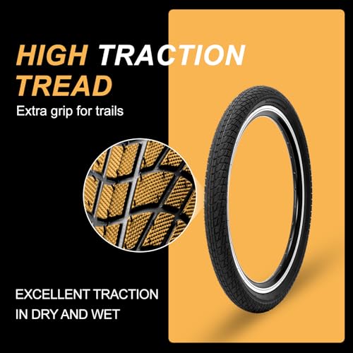2-Pack 16/20 Kids Bike Tire, 16×1.95/20×2.125 inch BMX