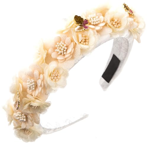 Diademas florales para novia, diademas de flores para mujer, guirnaldas florales, corona de pelo de mariposa, flores de novia para boda