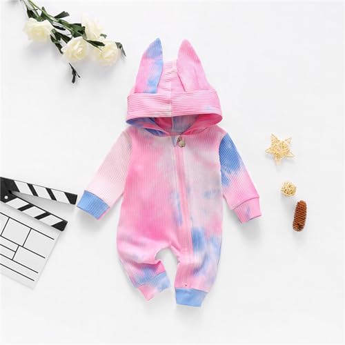 Newborn Baby Boy Girl Romper Cotton Cute Bunny Long Sleeve Zipper Hoodie Infant Bodysuits Jumpsuit2