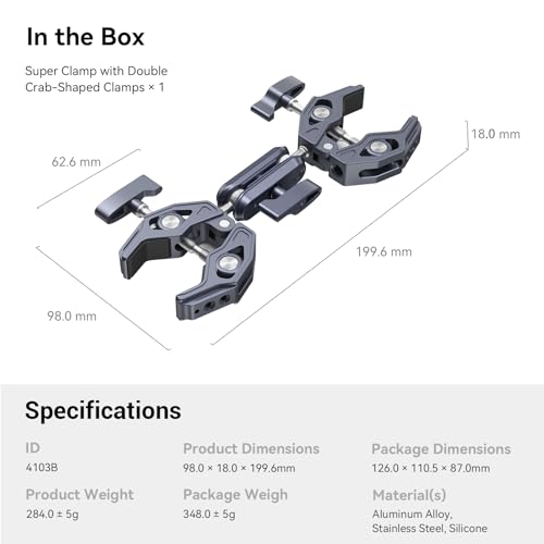 Image of SMALLRIG Super Clamp Arm, Double Clamp Mount