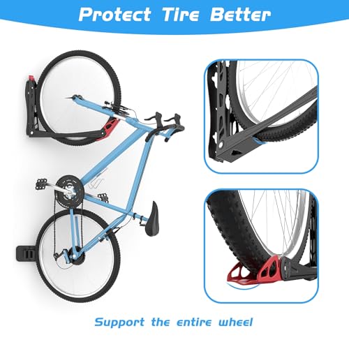 Image of WALMANN BIKEPAL No Lifting Wall Mount Swivel Bike Rack, Bike Wall Hangers | Garage Space Saving Vertical Bike Storage, Bicycle Swivel Rack Holds Up to 78 lbs, Max. Tire Width 2.4 inch