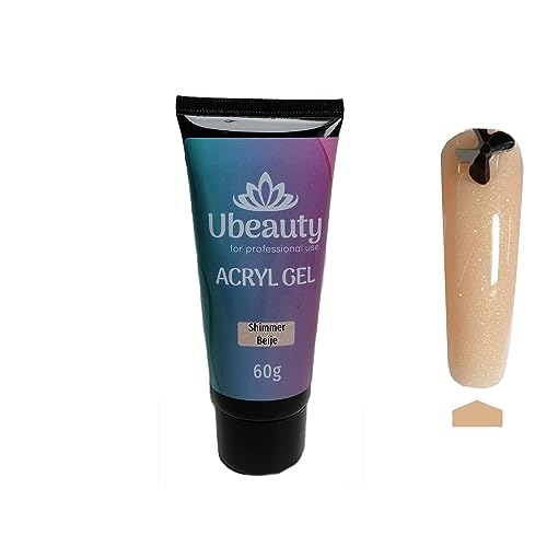 Polygel avec shimmer Ubeauty beige tenue longue durée brillance shiny