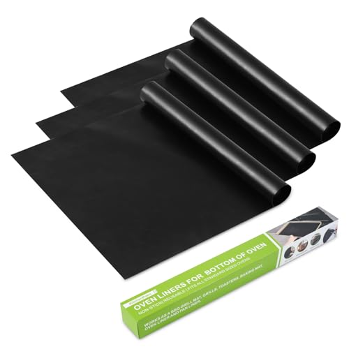 3 Piezas Hoja de Revestimiento de Horno 63.5x40.5 cm - Protectores de Horno Resistentes, Antiadherentes y Reutilizables Grandes para la Parte Inferior de los Hornos