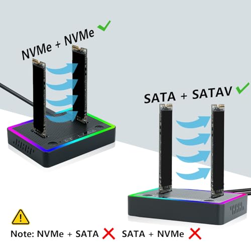 M.2 NVMe SATA SSD Cloner Dock con USB 3.2 Gen 2X2 miniatura 6