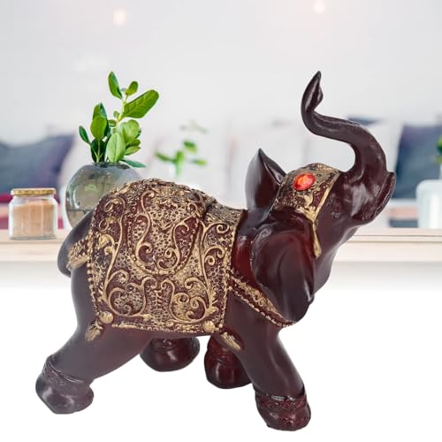 Estatua Vintage de Elefante de Resina 3.9 x 3.9 x 2.0 in miniatura 4