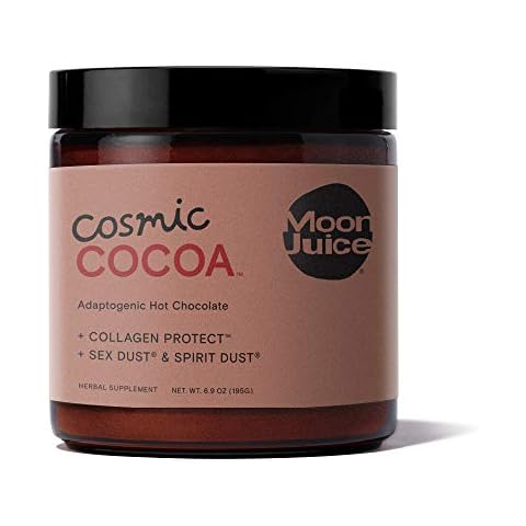 Cosmic Cocoa by Moon Juice - Mushroom Based Adaptogenic Hot Chocolate for Mood - Cacao, Ashwagandha, Shatavari, Reishi & Edible Hyaluronic Acid - Vegan, Non-GMO, Gluten-Free (6.9oz) Cover