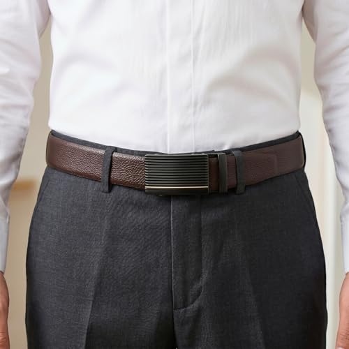 Image of THE MEN THING Mens Genuine Leather Belt | 2 in 1 Reversible (Brown & Black) (1 Pc.) - LUXORIC