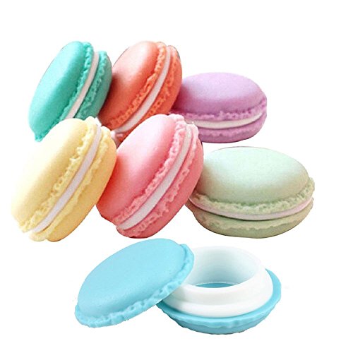 WKTRSM Macaron opbergdoos, voor sieraden, medicijnen, ringen, oorringen, oortelefoons, draagbare medicijnen, hoofdtelefoon, box, organizer, houder, pillenetui (6 stuks)