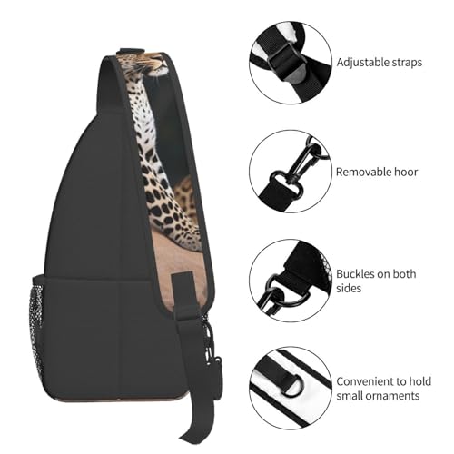 Bolso sling unisex negro tipo chest bag miniatura 4