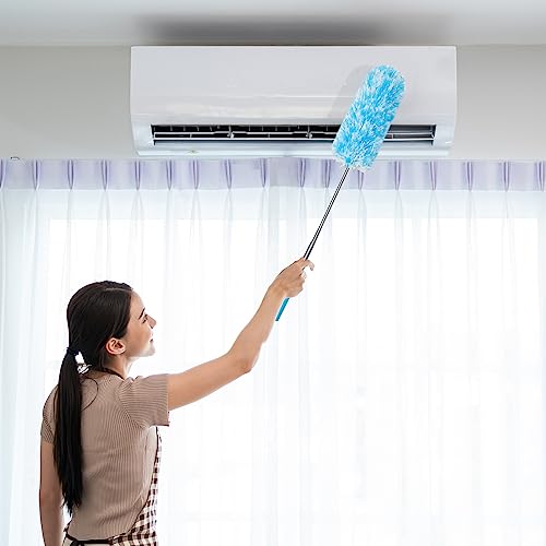 Image of Tanlade 24 Pcs Microfiber Feather Duster for Cleaning, Extendable 13-31 Inch Ceiling Fan Duster with Bendable Head, Washable Tools for Ceiling Fans, Furniture, Car, Cobwebs (Bright Color)