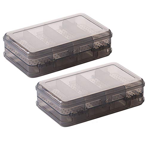 Grey double layer jewelry box organizer