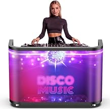 P2.5 Flexible LED Screen Reception Desk, High-Brightness Mobile GOB DJ Table Display with App Control, Replaceable Magnetic Screen Module & Lockable Wheels for Exhibition Reception, Events & Rental
