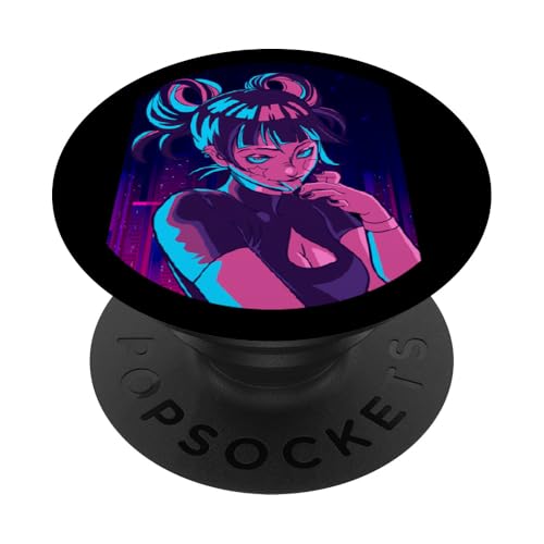 Goth Girl Anime Aesthetic Gothic Indie Vaporwave Alternative PopSockets Adhesive