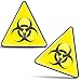 SkinoEu® 2 x 3D Gel Pegatinas Advertencia Seguridad Biológico Biohazard Toxico Precaución Detener Firmar Peligro Adhesiva Señal Riesgo Eléctrico Sécurité Radiactivos Símbolo Seguridad KS 128