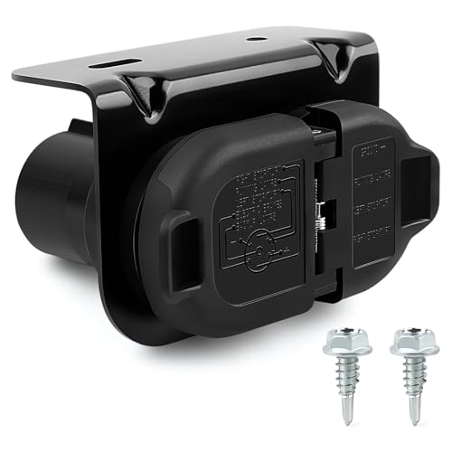 Image of Zhushan 7-Way Blade & 4-Pin Flat Trailer Plug Kit with Bracket, Compatible with Ford F-150 F-250, Ram, Chevy, GMC, Truck SUV RV Tow Wiring Harness (2009-2023)