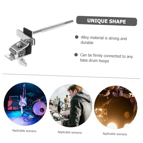Abrazadera para cowbell para batería, soporte estándar para bombo con clip de fijación ajustable para instrumentos de percusión miniatura 6