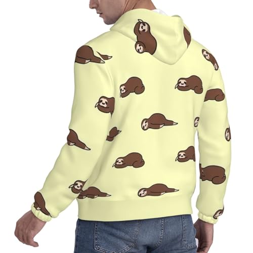 Sleep Sloth Men'S Casual Sweatshirt Hoodie, Long Sleeve Hooded Pullover With Pocket And Drawstring4