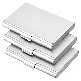 PATIKIL Business Card Holder, 3 Pack Aluminum Metal Card Case Professional Pocket Card Holder for Name Card Credit Card, Silver