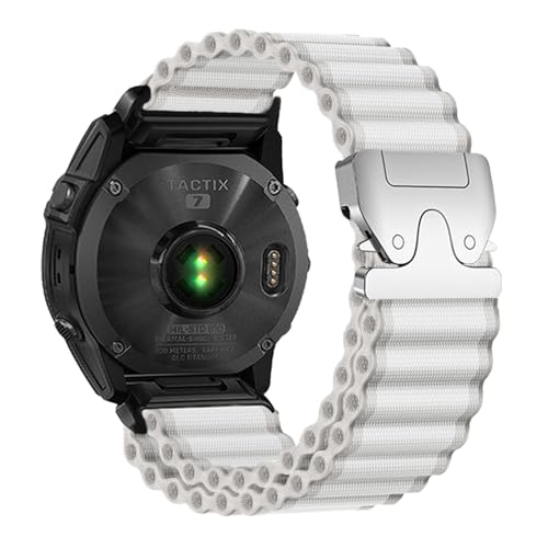 [�����ȓX] QuickFit 20 mm 22 mm 26 mm�҂݃i�C�����x���g�́A�ɓK����Garmin Fenix 8 47 mm 51 mm 7 X 6 X 5 5 X Plus/Enduro 3�x���g�u���X���b�g����(White Silver,2