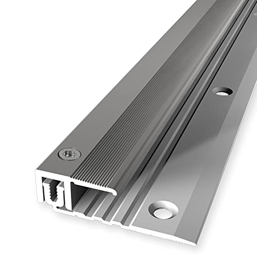 PROVISTON - Perfil de acabado para suelos - Ancho: 22 mm - Ajuste de altura: 6,5-16 mm - Longitud: 1000 mm - Perfil de aluminio - Perfil de borde - Aspecto de acero inoxidable - Alta calidad y