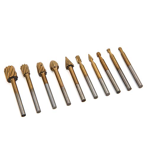 Set de 10 fresas de carburo de tungsteno de doble corte miniatura 3