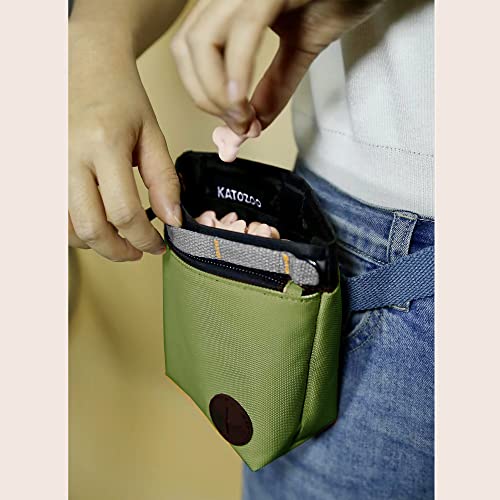 KATOZOO Bolsa de petiscos para cães com clicker de treinamento de animais de estimação, kit de bolsa