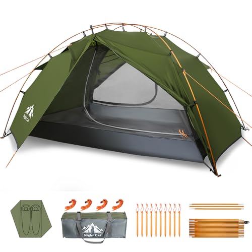 Night Cat Camping Zelt 2 Personen: Wasserdicht Campingzelt 2 Man Zente Zwei Schichten Einfache...