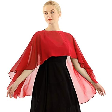 easyforever Womens Ladies Soft Lightweight Women Chiffon Cape Bridal Scarves Shawls Wraps Beach Cover Up Cover