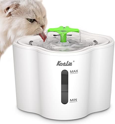Cat Water Fountain - Flower Cat Water Fountain for Drinking, Ultra Quiet 3L Pet Water Fountain Cat Bowl, Dogs & Cats Water Dispenser, with Water Level Window,for Multiple Cats, BPA-Free