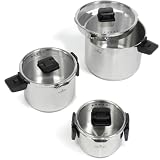 ZWIEGER Stapelbares Topfset Induktion 3-teilig – Kochtopf Set – Edelstahl