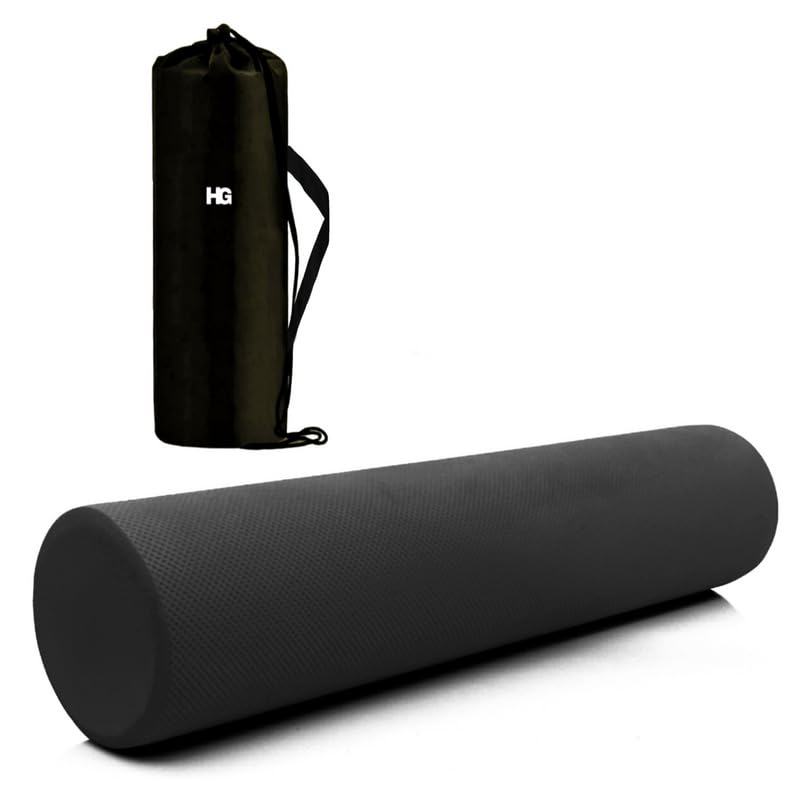 Image of Foam Roller for Exercise and Deep Tissue Massage Roller, Gym Exercise Roller, Workout Foam Roller for Knee Exercise and Pain Relief, Myofascial Release Roller for Back pain - 45 Cm Black