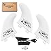 Own the Wave (3) Fiberglass Reinforced Surfboard Fins w/ Wax Comb - Arctic White