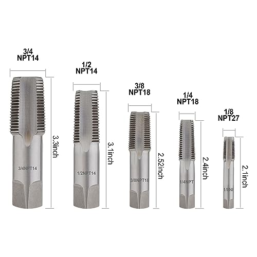 Gunpla #090122-US Npt Pipe Thread Taps Set 5-Piece thumb #1