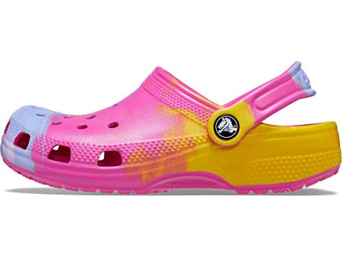 Image of Crocs Unisex-Child Classic Graphic Clog, Juice /Multi, 5 Big Kid