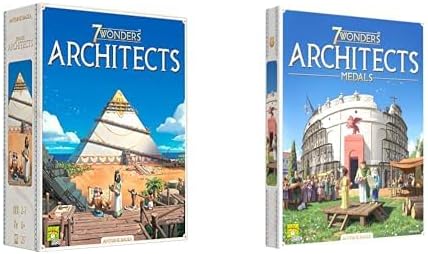 7 Wonders Architects Bundle - Includes Base Game & Medals Expansion! Strategic Card-Drafting Game for Kids and Adults, Ages 8+, 2-7 Players, 25 Min Playtime, Made by Repos Production