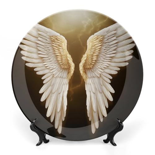 Plato decorativo Angel Wing de porcelana Bone China 6 pulg miniatura 1