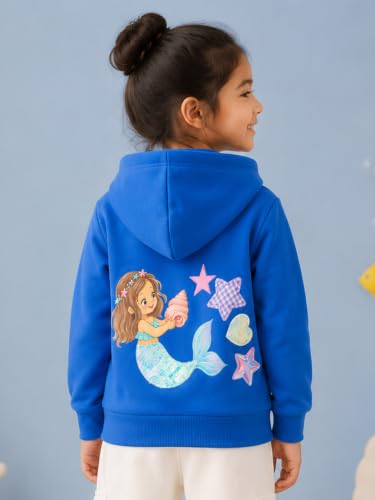 Image of Unisex Kids Solid Full Sleeve Zip Front Open Hooded Sweatshirt