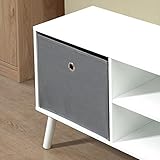 HOMCOM TV Cabinet Stand Unit for TVs up to 50" Flat Screen with Foldable Drawers and Shelves, Entertainment Centre for Living Room, Bedroom White and Grey - Image 9