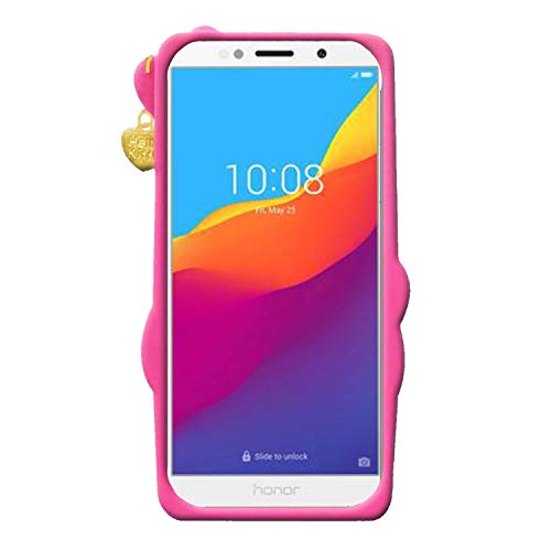 Image of Unirock Hello Kitty Back Case Cover for honor 7S| 3D Cute Hello Kitty Case |Soft Silicone Rubber Back Cover with Pendant Kitty Cover for honor 7S (Pink)