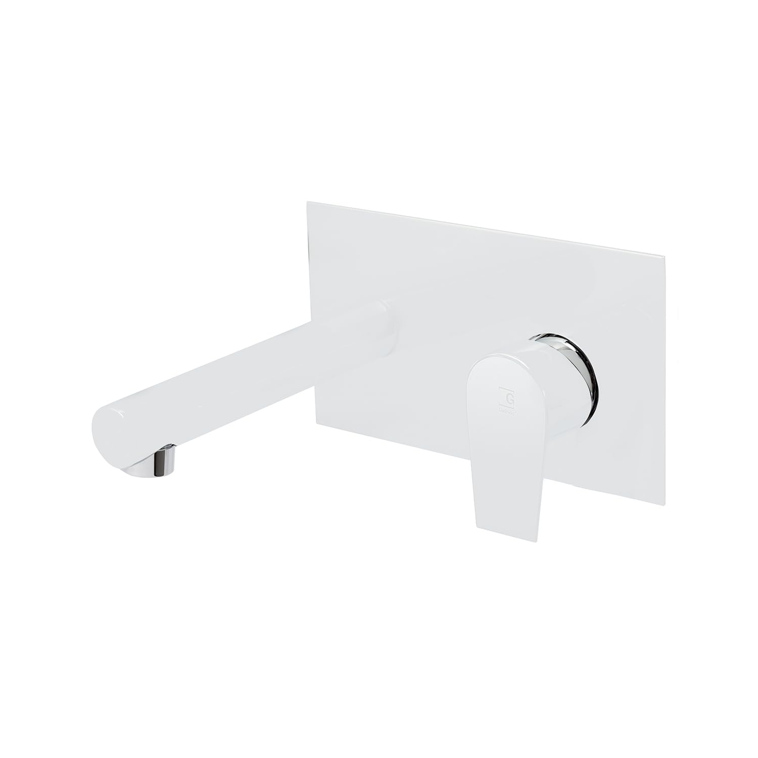 Galindo - Grifo Empotrado Lavabo - Aroha - Mod. 4605611 - Blanco - Monomando para Instalación en Pared - Caudal con Aireador de 12 l/min - Latón Cromado