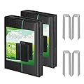 FEED GARDEN 3FT x 100FT Landscape Fabric Weed Barrier Fabric, Heavy Duty Weed Control Mat, Weed Blocker Ground Cover Geotextile Fabric for Gardening, with 20 U-Shaped Stakes (2 Pack 3x50FT)