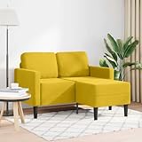 Emmtore Sofá 2 plazas con Chaise Longue en Forma L Amarillo 125 cm